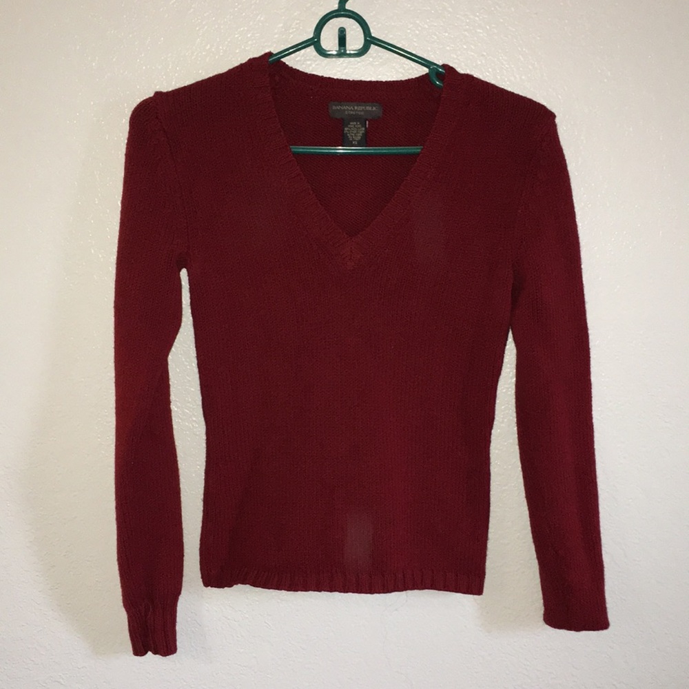 Banana republic stretch size xs red knit sweater